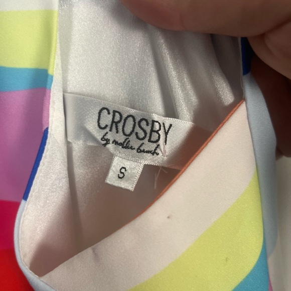 Crosby by Molly Burch Collins rainbow stripe mod dress size small - Picture 6 of 8